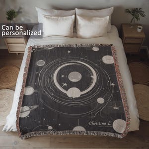 Celestial Woven Blanket, Astrology blanket, Throw Blanket, Celestial Tapestry, Celestial decor, Personalized gift, Astrology birthday gift