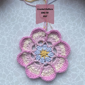 Granny Square Pattern, Crochet Motif English PDF, Easy to Follow Tutorial, Flower Granny Square Pattern, Cute Crochet Pattern, Photograph