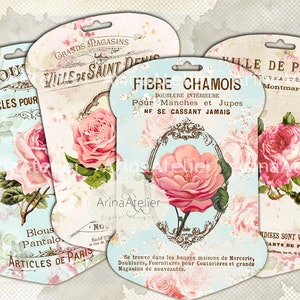 French Flowers Lace Holders - Shabby Chic Flower Holder -  3x5 inch - Digital Holders - Digital Tags - Digital Labels - Gift Tags