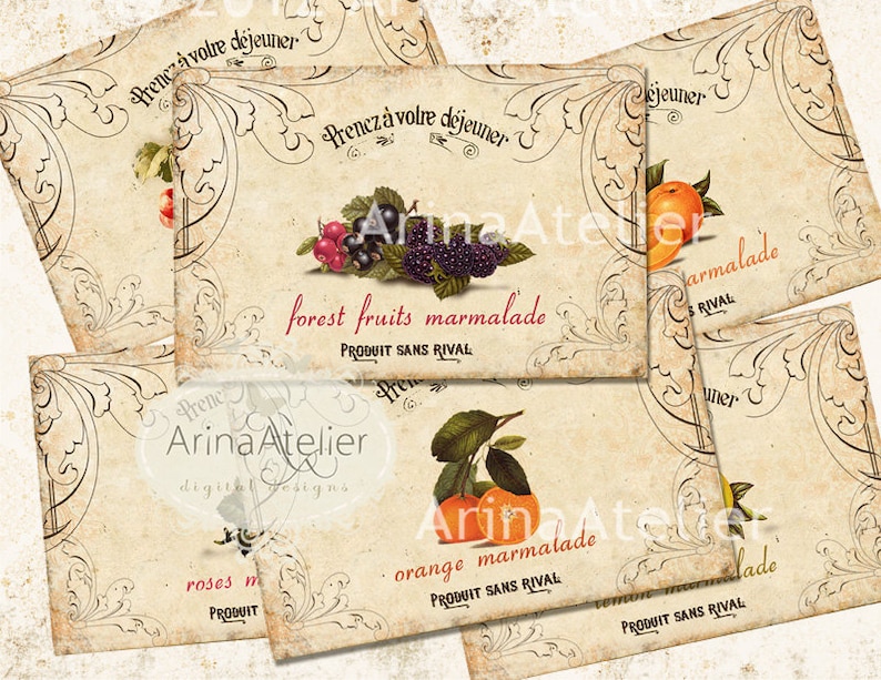 Marmalade Vintage Labels Digital Labels Digital Collage Etsy