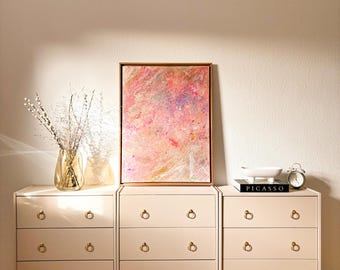 Individuelles Kunstwerk – Abstrakte Strukturmalerei im „Soft Sunset Glow“-Stil