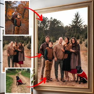 photo merge or add people to photo, Add Deceased Loved One To Picture, Love one portrait , deceased love in photo , family photo collage