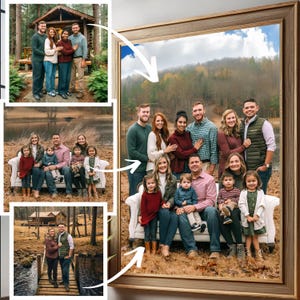 photo merge or add people to photo, Add Deceased Loved One To Picture, Love one portrait , deceased love in photo , family photo collage