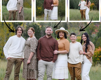 Realistic Merge of Different Photos,Add someone to Photo, Add Deceased Loved One to Photo, The best Christmas gift for mom, Mother Gift