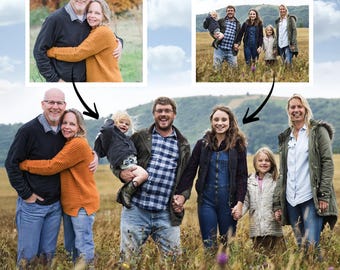 Add Person to Family Photo, Portrait of Loved One with Child, Deceased Loved One, Merge Multiple Photos, Merge Someone in Photos