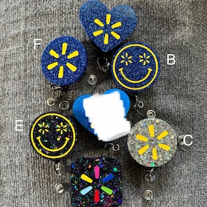 Blue Spark Shopping Cart Retractable Name Badge Reel ID Card Holder