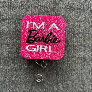 Girl Retractable Name Badge Reel ID Card Holder