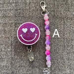 Valentines Lächeln Gesicht einziehbaren Name Badge Reel ID-Kartenhalter und Clip auf Dilatation Perlen Hebamme Lehrmittel Patienten Visualisierung Werkzeug