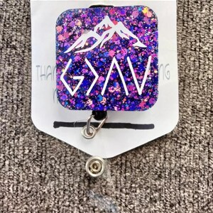 God Is Greater Purple Retractable Name Badge Reel ID Holder
