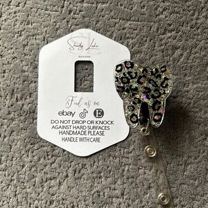 Glittertand intrekbare naambadge haspel ID-kaarthouder
