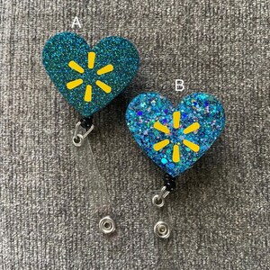 Spark Heart Retractable Name Badge Reel ID Card Holder