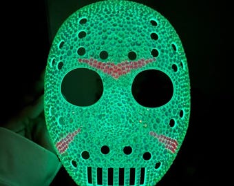 Blinged Halloween Scary Face Mask Glow In The Dark