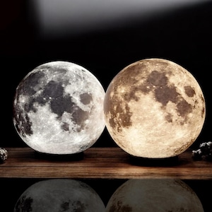 3D Moon Lamp, Lunar Night Light, Bedside Lamp, Romantic Gift, Couple Gift, Space Decor, Celestial Lamp
