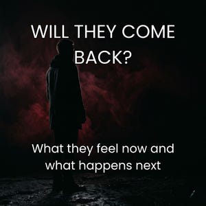 May include: A silhouette of a person standing in front of a dark red and black background. The text "WILL THEY COME BACK?" is at the top, and "What they feel now and what happens next" is at the bottom.