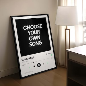 Personalised Spotify Song Poster | Custom White Digital Spotify Song Art | Song Artist Artwork | Singer Artist Tracks | Perfect Gift Idea