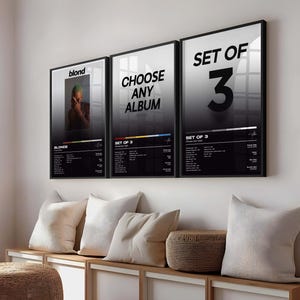 Set of 3 Custom Digital Album Posters | Choose Your Album | Personalized | Wall Album Cover Art | Home Decor | Custom Gift Music