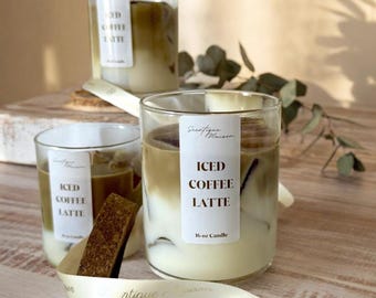 Iced Coffee Candle | Caramel Scented Large | Gifts for Her
