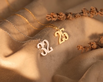 Personalized Number Necklace, Number Jewelery, Date Necklace, Number Pendant Gift for Her, Mothers Day Gift, Football Necklace, Number Chain