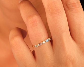 10K,14K,18K Gold Family Birthstone Ring, Gold Personalized Birthstone Ring, Custom Birthstone Ring, Gift for Mom, Mother Ring, New Mom Ring