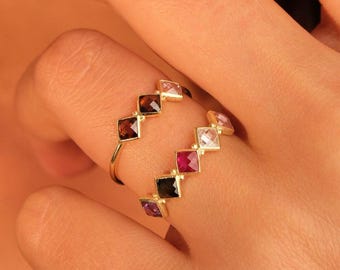 Birthstone Ring, Family Birthstone Ring, Multi Birthstone Rings, Birthstone Jewelry, Personalized Gift, Christmas Gift
