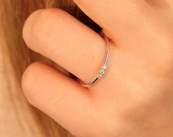 Personalized Christmas Gifts For Mom - Birthstone Ring Gold - Dainty Birthstone Ring- Family Birthstone Mothers Ring- Grandma Gift Christmas