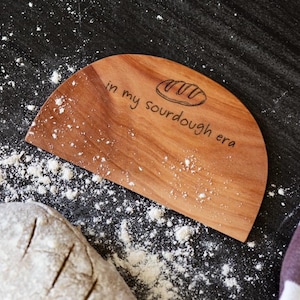 Teigschaber aus Holz | Handgemachter Brotschaber | Holzschaber | Backwerkzeug | Küchenhelfer für Hobbybäcker