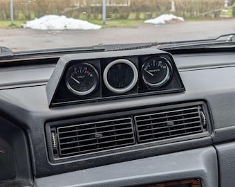 Soporte para medidores de tablero para 3 medidores de 52 mm para Volvo 940, 740 y otros automóviles con tableros planos.