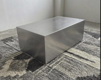 Tavolino da caffè in metallo lucido, tavolino da caffè lungo in acciaio, tavolino da caffè minimalista in metallo, tavolo in acciaio inossidabile, tavolino da caffè in acciaio dorato