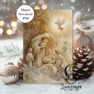 Carte de Noël spirituelle - Carte chrétienne - Étoile et beauté