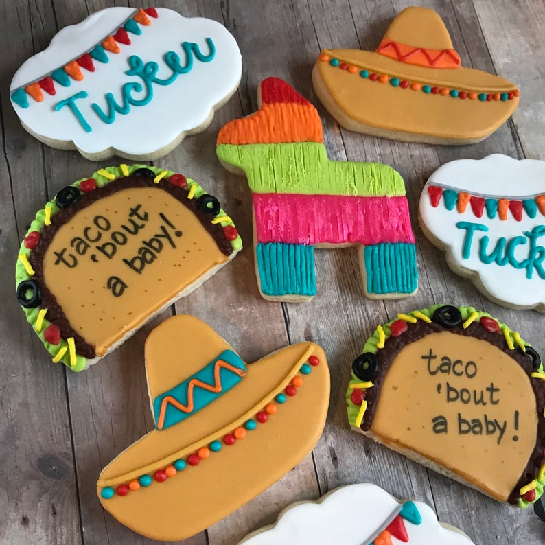 Taco Bout A Baby Theme Cookies 1 Dozen Etsy