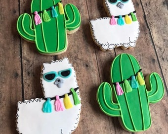 Llama & Cactus Cookies -1 Dozen