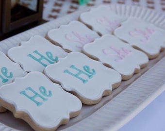 Gender Reveal Cookies He or She-1 Dozen