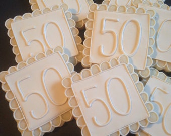 50th Anniversry Cookie Favors-1Dozen  ***Minimum 2 Weeks for Delivery***