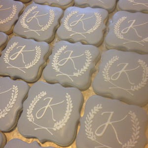 Monogram Wedding Cookie Favors