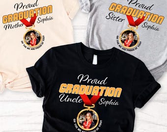 Proud Graduation Shirt with Photo, Custom Graduate Family Matching Tee  Commemorative Graduation Party Top, Senior 2026 Photo Shirt