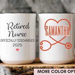 Personalized Retired Nurse Mug: Custom Name & Year Retirement Gift
