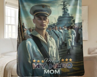 Personalized Military Family Blanket - Custom Hero Tribute for Marine, Navy, or Army Families