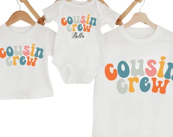 Retro Cousin Crew Matching Shirts, Personalized Family Reunion Tees