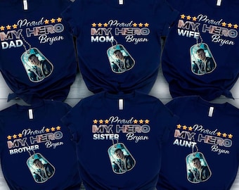 Family Day Boot Camp Gift, Custom Hero Photo Shirt, Military Dog Tag Tribute, Bootcamp Graduation Gift,  Boot Camp Shirt