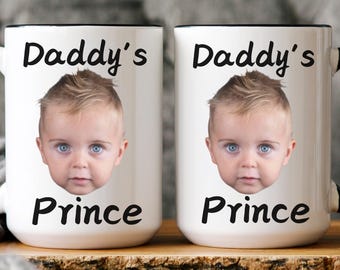 Custom Baby Photo Mug, Daddy's Prince Gift