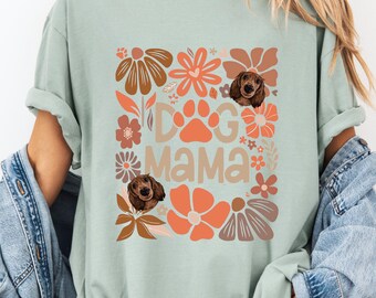 Comfort Colors® Custom Dog Mama Shirt with Photo, Personalized Dog Mom Gift, Comfort Colors Shirt, Custom Pet Portrait Tee, Dog Lover Gift