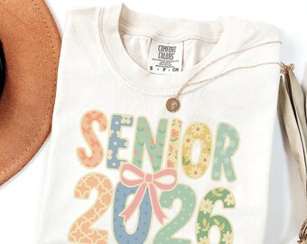 Comfort Colors Senior 2026 Shirt: Coquette Graduation Tee