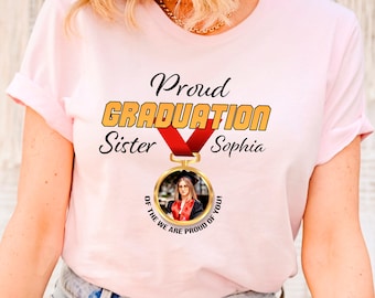 Personalized Graduation Family Photo Shirt: Class of 2026, Bella + Canvas