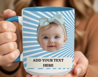 Personalized Photo Mug, Custom Baby Face Cup, Grandma Grandpa Gift