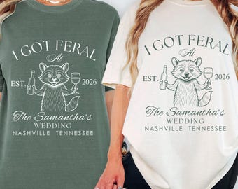 Personalized Feral Raccoon Bachelorette Party Shirt: Funny Bridal Tee