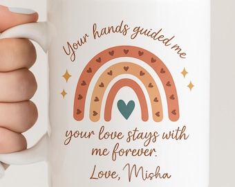 Personalized Daycare Teacher Mug, Boho Rainbow Gift, , Preschool, Elementary School