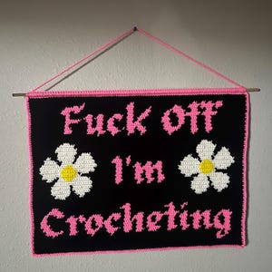 Foda-se, estou fazendo crochê, padrão de tapeçaria de crochê
