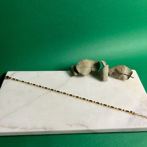 Dainty Gold Beaded Bracelet: Minimalist Adjustable Chain Jewelry