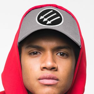 Anti-fascist resistance Dad Hat,iron front  Protest Cap, Baseball Cap, Vintage Hat, Distressed Hat, leather patch