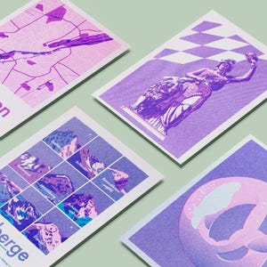 München-Set – 4 Risographie-Grußkarten mit ikonischen Motiven